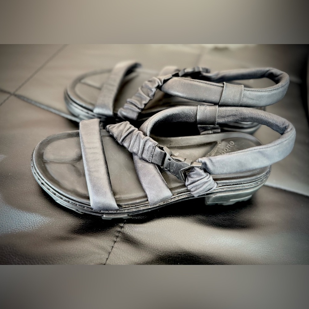 Rag & Bone, Black Leather Open Toe Platform ‘Shane’ Sandals, size EU 38.5/US 8 - Picture 5 of 8